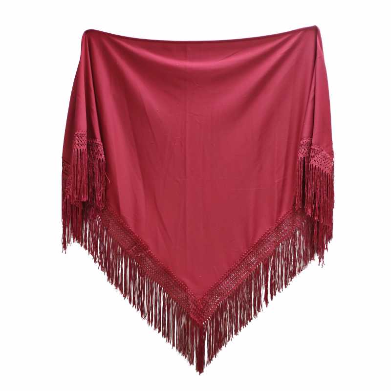 Marron Plain Shawl w/marron fringe